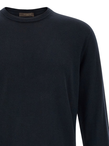 Cardigan by ZANONE for men in virgin wool navy features a nuanced silhouette with a refined crew neckline and nuanced detailing for a sophisticated look.