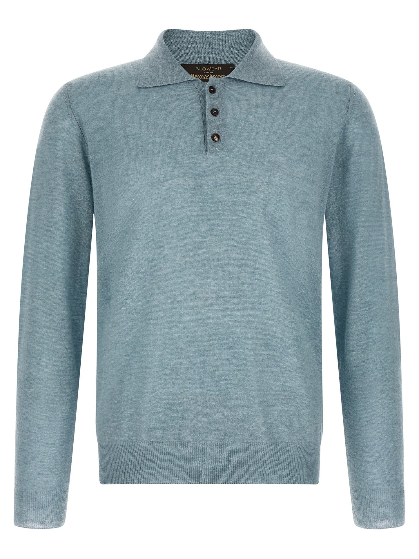 Cardigan by ZANONE for men in cashmere & polyamide light-blue showcases a luxurious silhouette, meticulously detailed with a sophisticated and for a refined finish.