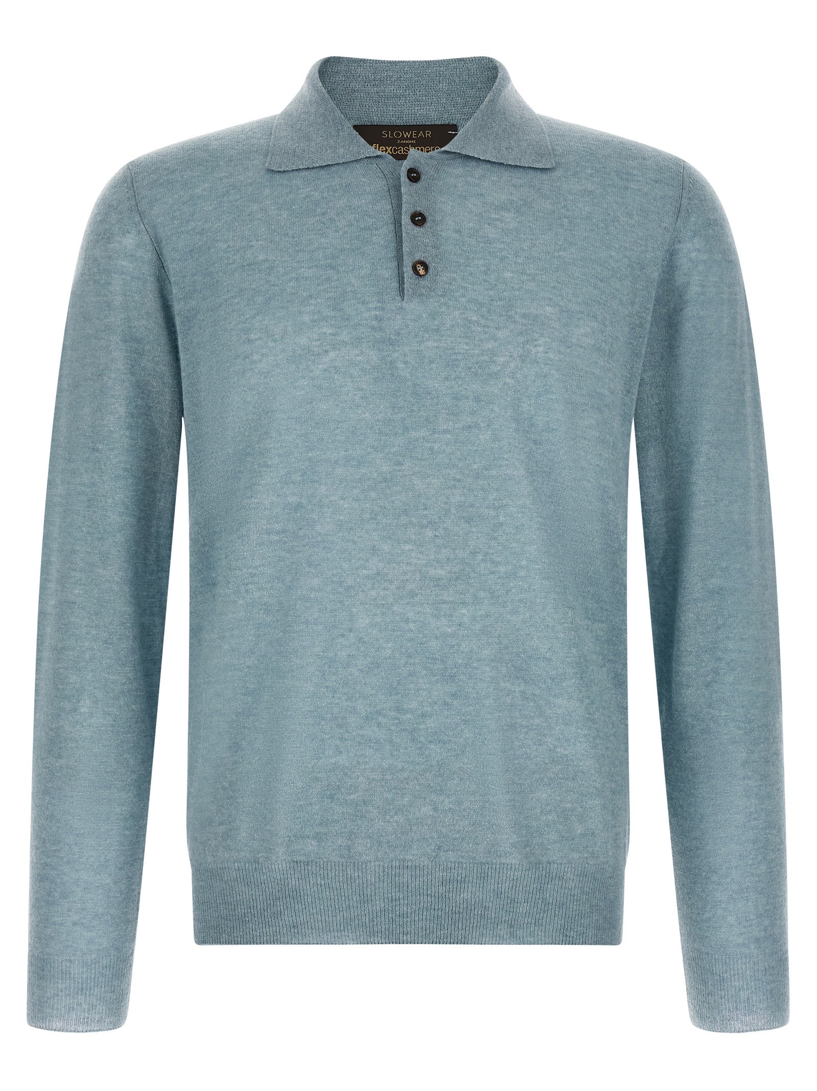 Cardigan by ZANONE for men in cashmere & polyamide light-blue showcases a luxurious silhouette, meticulously detailed with a sophisticated and for a refined finish.