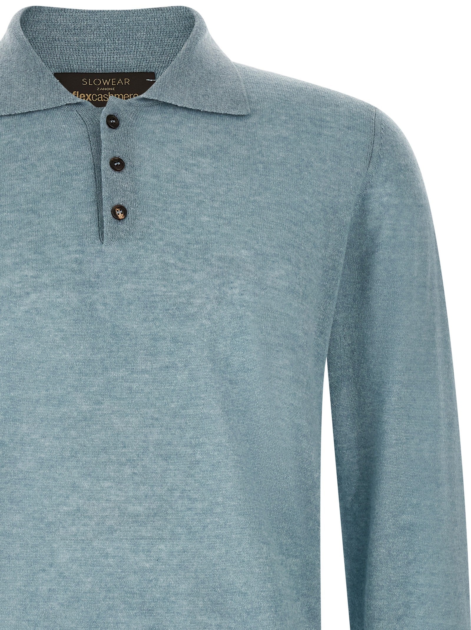 Cardigan by ZANONE for men in cashmere & polyamide light-blue features a nuanced silhouette with a refined and nuanced detailing for a sophisticated look.