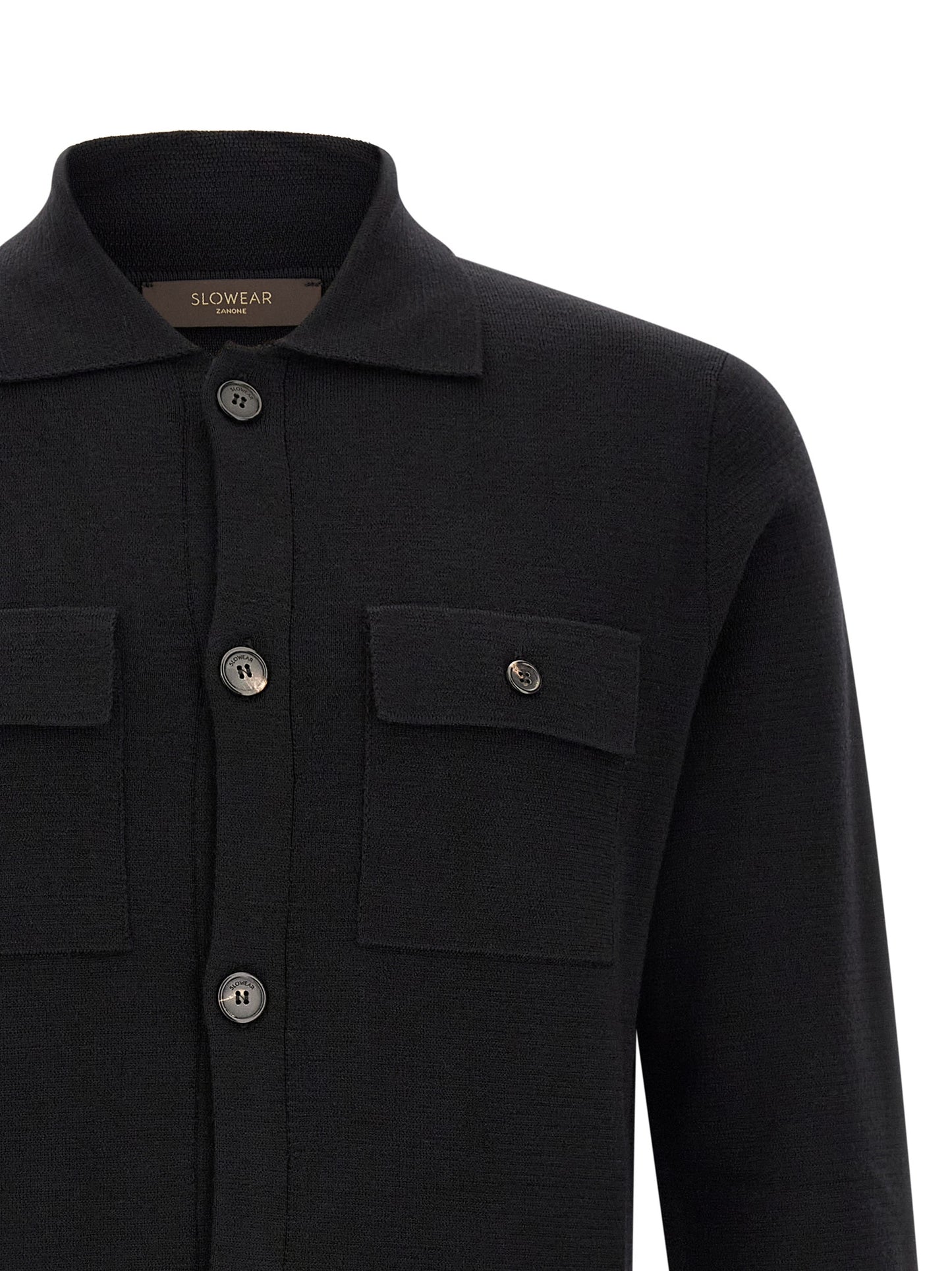 Cardigan by ZANONE for men in virgin wool black features a nuanced silhouette with a refined and nuanced detailing for a sophisticated look.