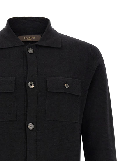 Cardigan by ZANONE for men in virgin wool black features a nuanced silhouette with a refined and nuanced detailing for a sophisticated look.