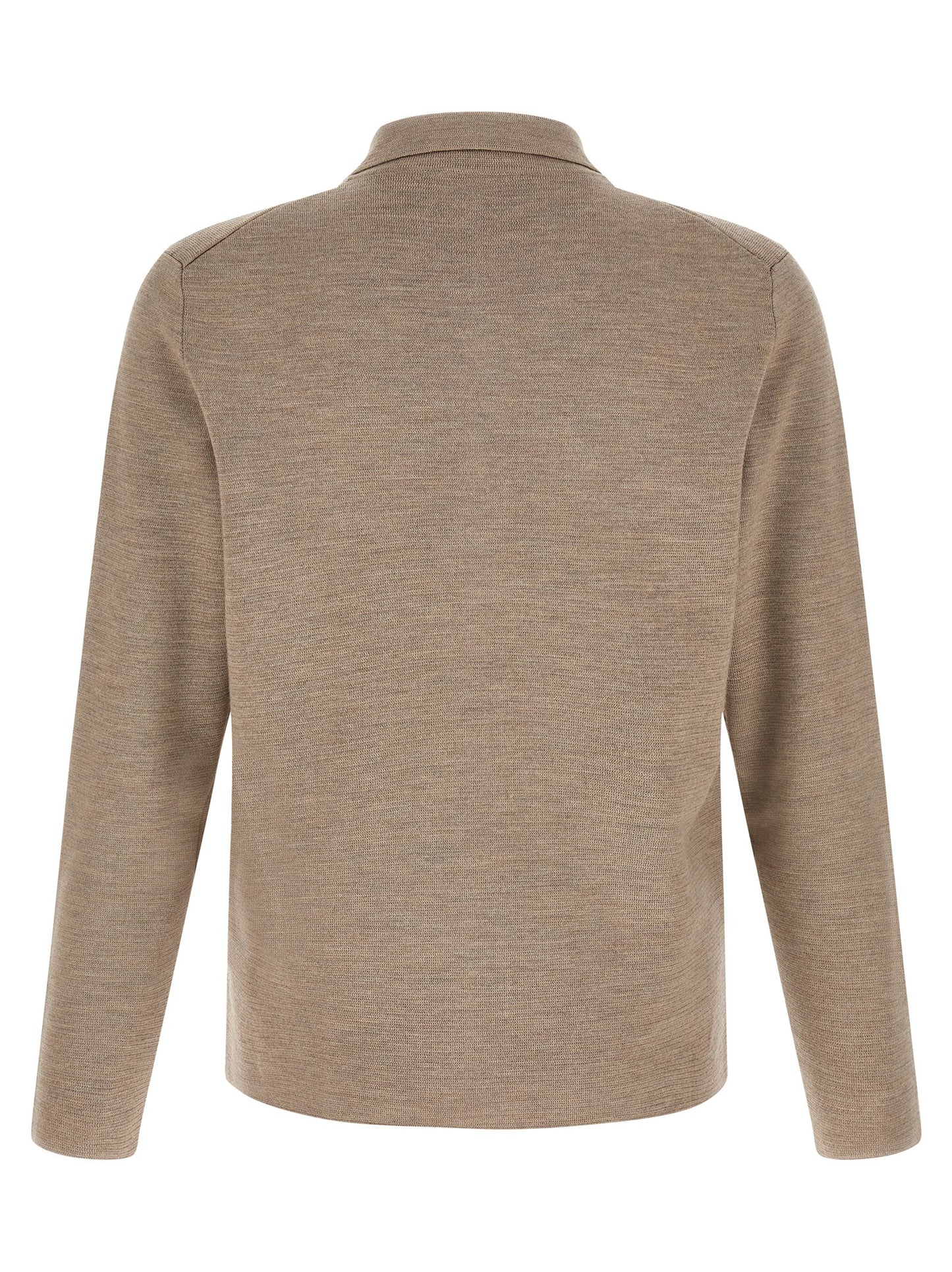 Cardigan by ZANONE for men in virgin wool beige features an crisp silhouette, showcasing a sophisticated shirt-collar neckline and detail for a truly crisp finish.
