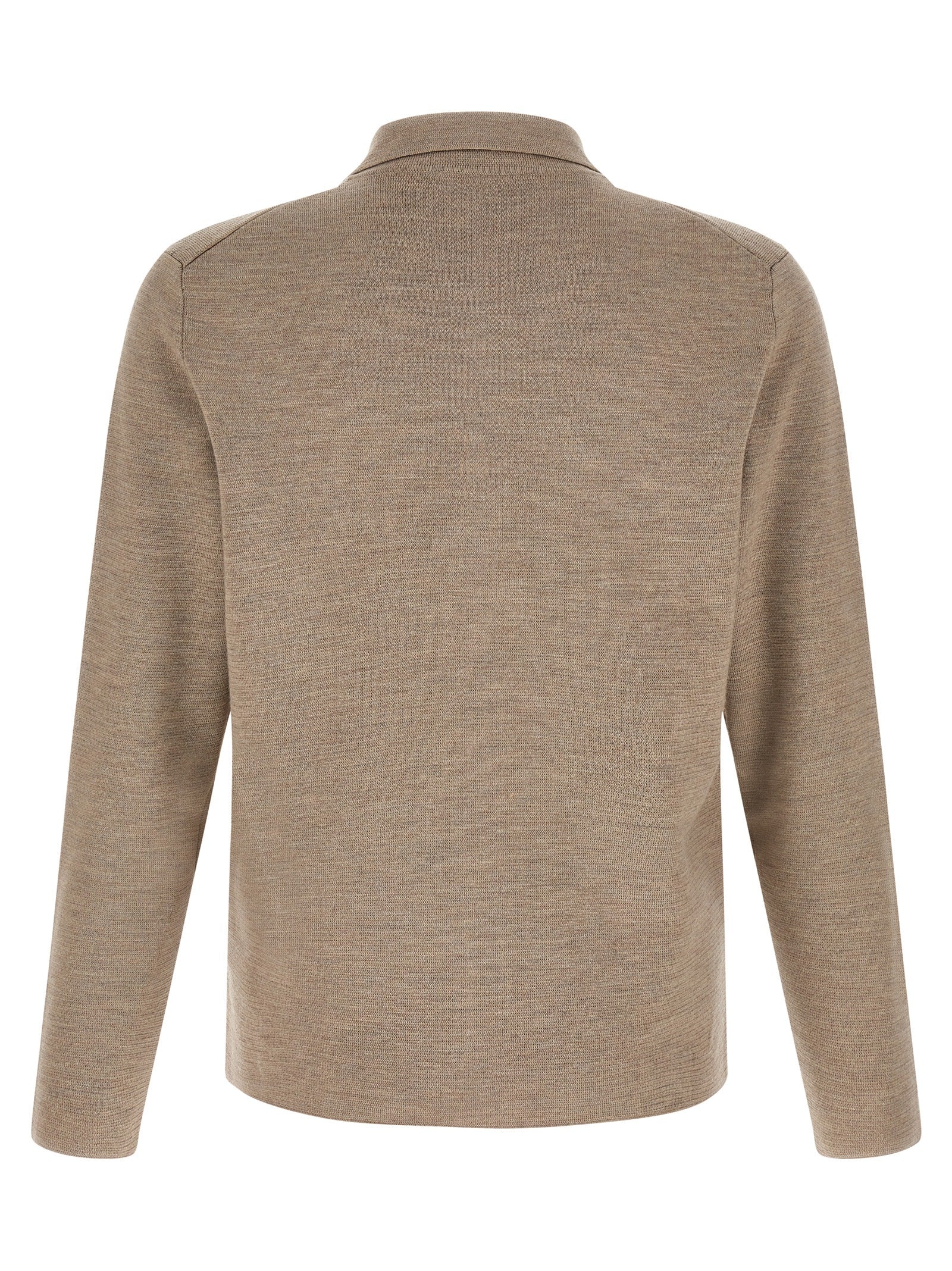 Cardigan by ZANONE for men in virgin wool beige features an crisp silhouette, showcasing a sophisticated shirt-collar neckline and detail for a truly crisp finish.