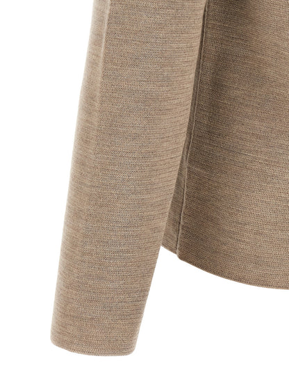 Cardigan by ZANONE for men in virgin wool beige showcases a luxurious silhouette, meticulously detailed with a sophisticated and for a refined finish.