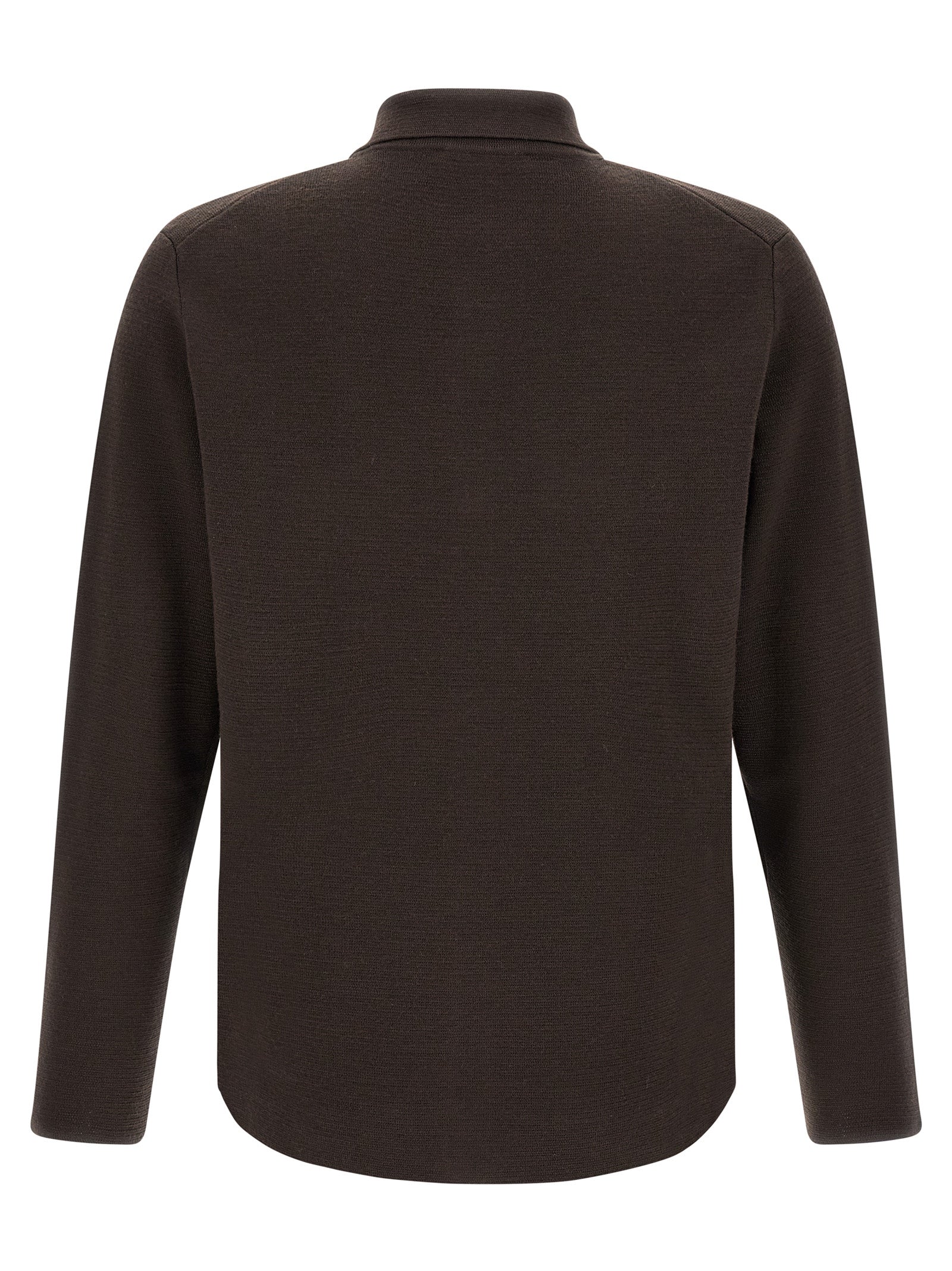 Cardigan by ZANONE for men in virgin wool brown & horn features an impeccable silhouette, showcasing a sophisticated shirt-collar neckline and detail for a truly impeccable finish.