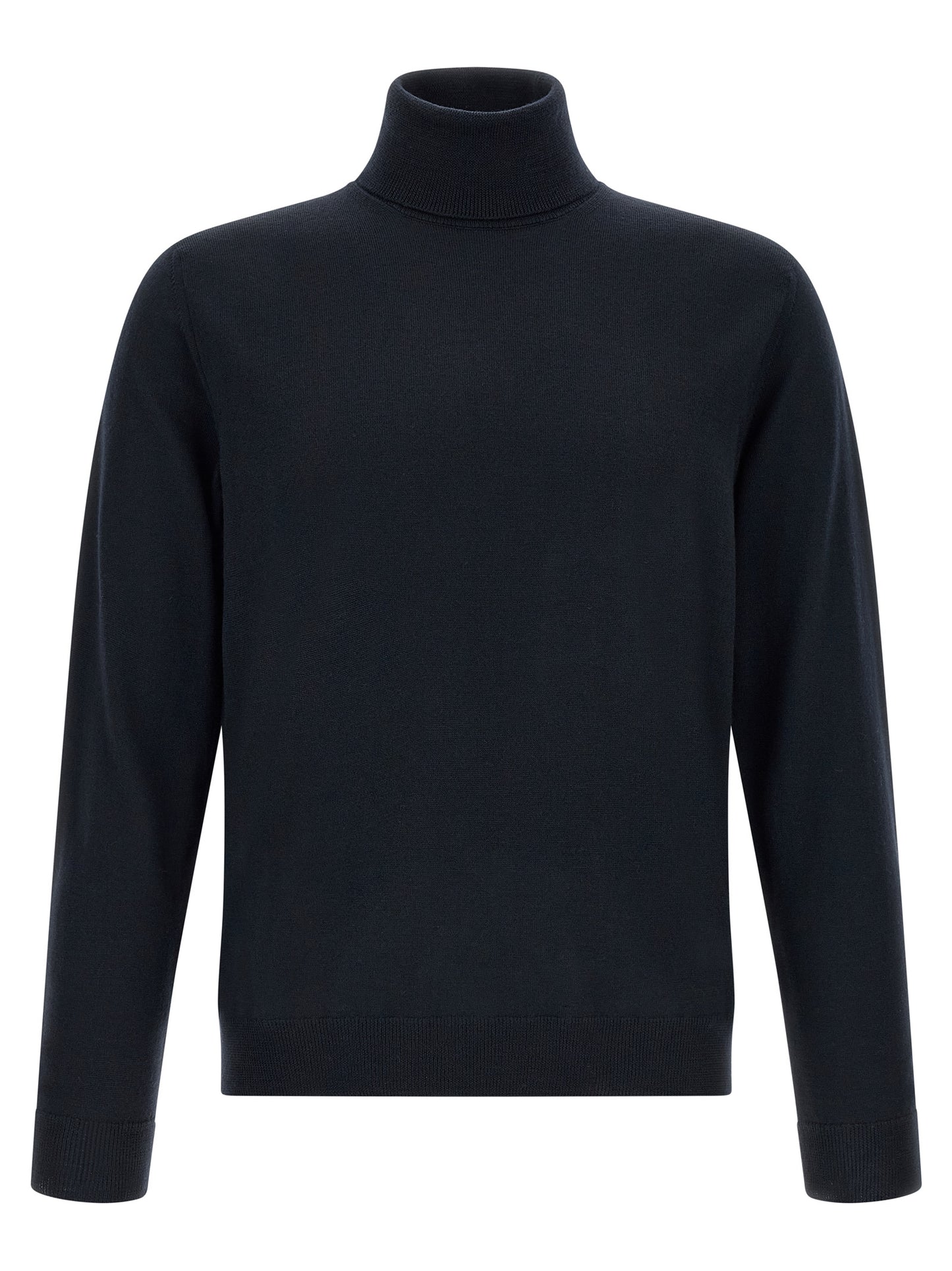 Cardigan by ZANONE for men in virgin wool dark-blue features a nuanced silhouette with a refined high-neck neckline and nuanced detailing for a sophisticated look.