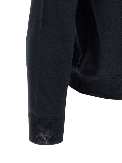 Cardigan by ZANONE for men in virgin wool dark-blue showcases a captivating silhouette, artfully detailed with a captivating and for a truly sophisticated captivating look.