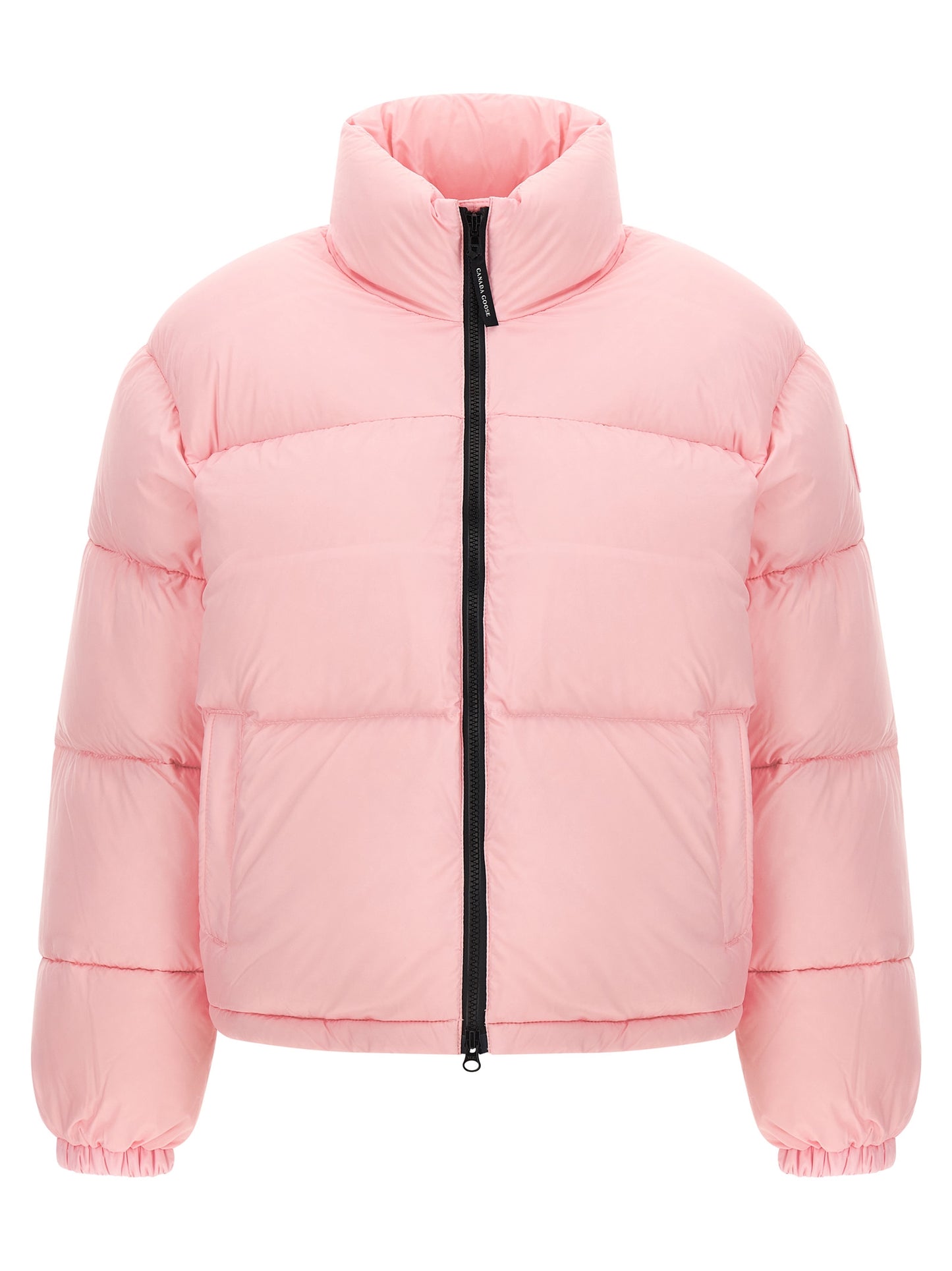 Puffer Jacket by Canada Goose for women in polyamide multicolor & pink features a dramatic silhouette, showcasing a sophisticated high-neck neckline and distinctive thermal & insulated for a dramatic aesthetic.
