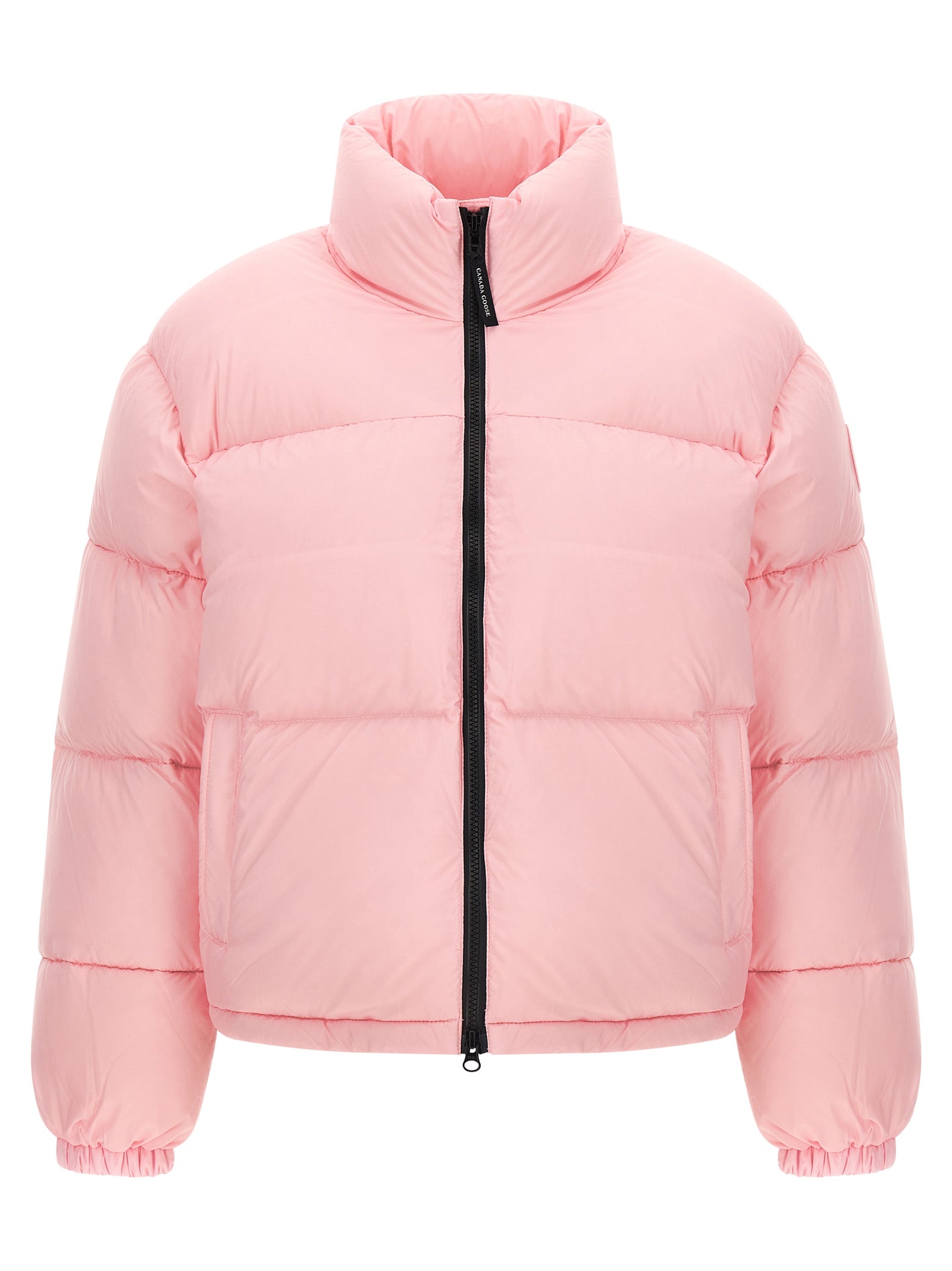 Puffer Jacket by Canada Goose for women in polyamide multicolor & pink features a dramatic silhouette, showcasing a sophisticated high-neck neckline and distinctive thermal & insulated for a dramatic aesthetic.