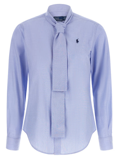Polo Ralph Lauren Pony Women's Long-Sleeve Cotton Blouse - Light Blue