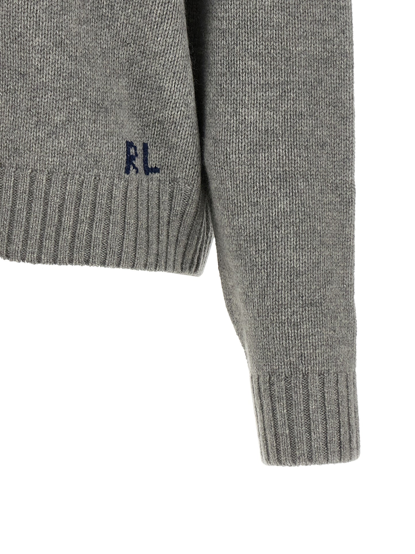 Polo Ralph Lauren Bear Women's Relaxed Fit Crew Neck Cashmere Cardigan - Gray