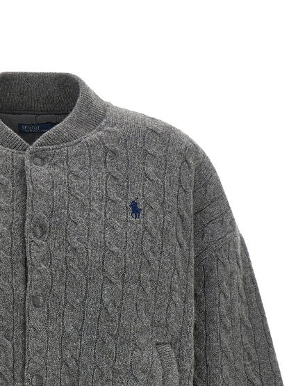 This Bomber Jacket by Polo Ralph Lauren for women in cashmere gray exhibits a edgy silhouette, meticulously detailed with functional pockets and a edgy for a edgy finish.