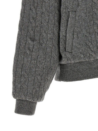Bomber Jacket by Polo Ralph Lauren for women in cashmere gray presents a effortlessly chic silhouette, showcasing a sophisticated and premium pockets for a truly effortlessly chic finish.