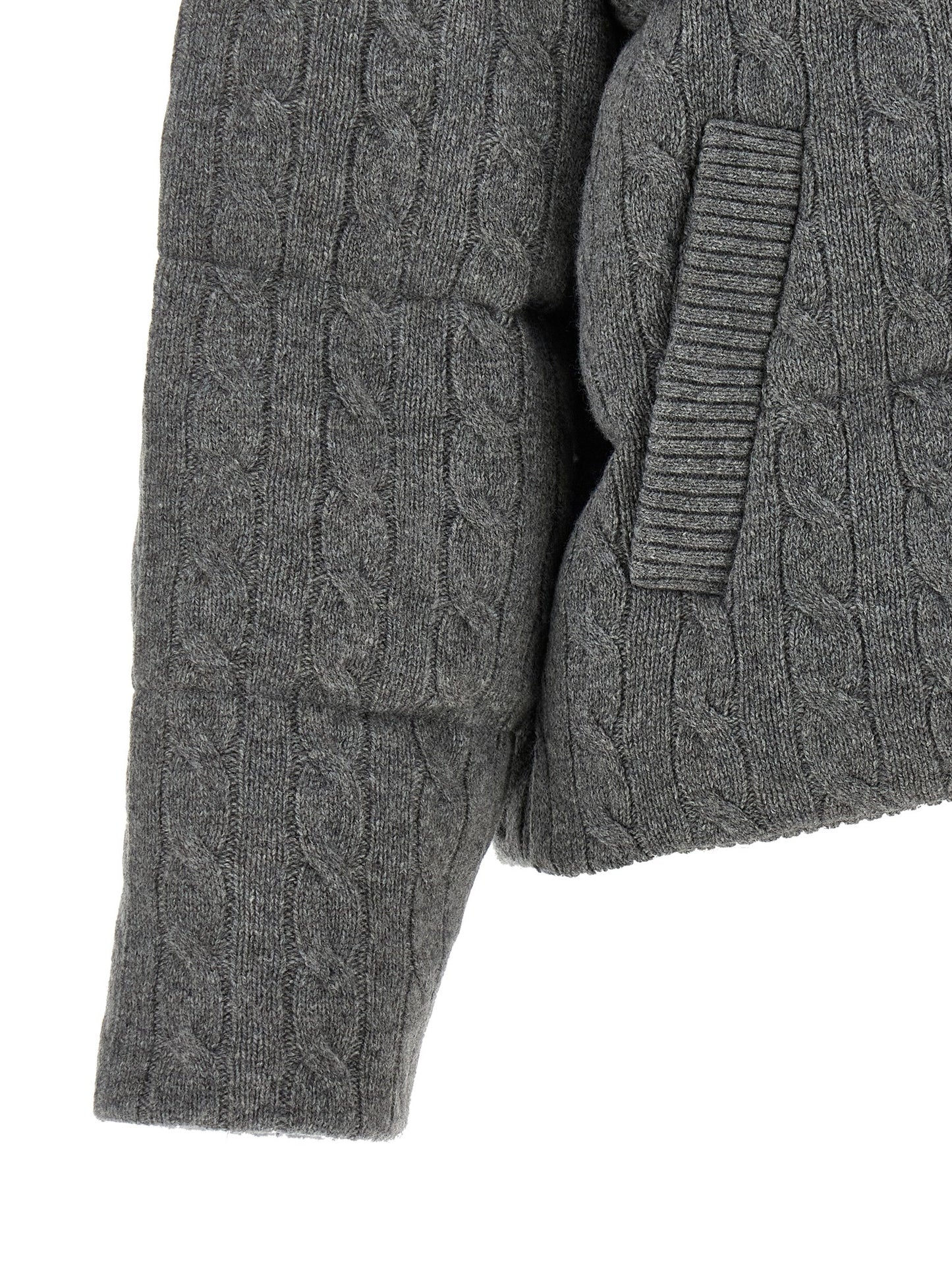 Puffer Jacket by Polo Ralph Lauren for women in cashmere wool gray showcases a bohemian silhouette, artfully detailed with a bohemian and signature pockets & insulated for a truly bohemian finish.
