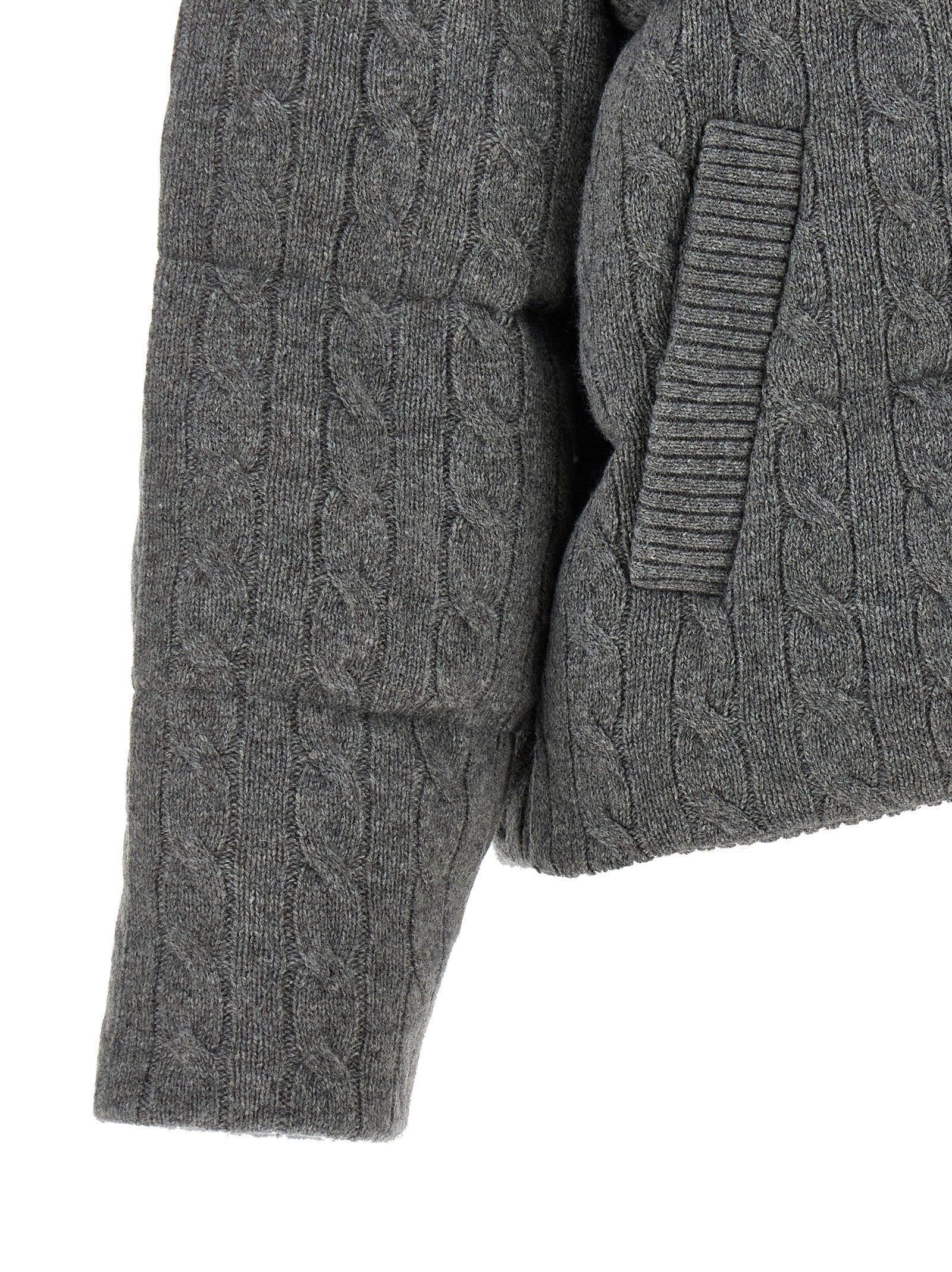 Puffer Jacket by Polo Ralph Lauren for women in cashmere wool gray showcases a bohemian silhouette, artfully detailed with a bohemian and signature pockets & insulated for a truly bohemian finish.