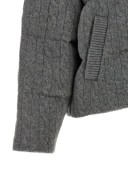 Puffer Jacket by Polo Ralph Lauren for women in cashmere wool gray showcases a bohemian silhouette, artfully detailed with a bohemian and signature pockets & insulated for a truly bohemian finish.