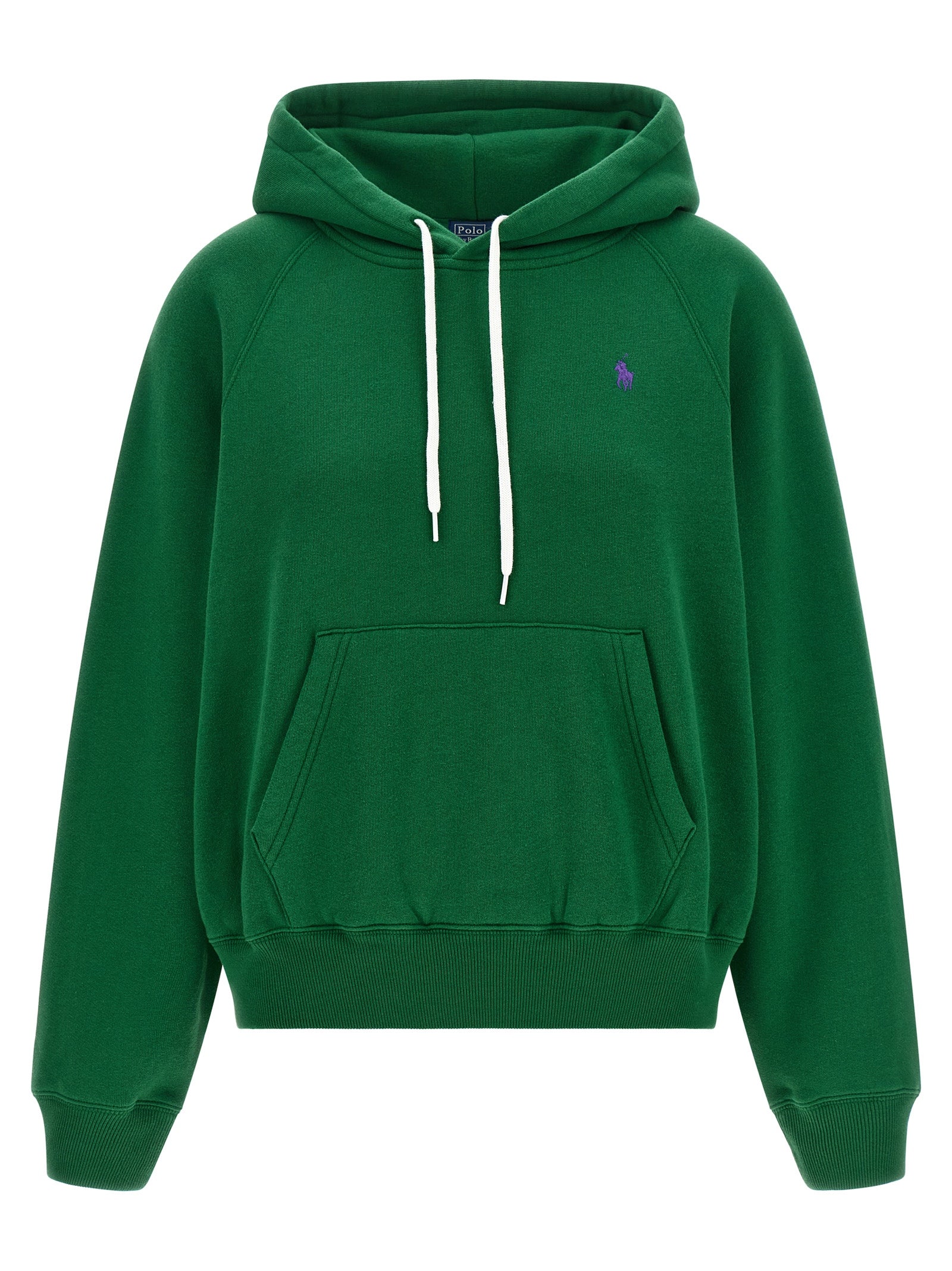 Sweatshirt Hoodie by Polo Ralph Lauren for women in cotton polyester bicolour & green showcases a city-ready silhouette, artfully detailed with a signature hooded neckline and for a city-ready finish.