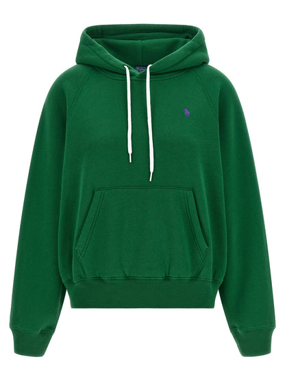 Sweatshirt Hoodie by Polo Ralph Lauren for women in cotton polyester bicolour & green showcases a city-ready silhouette, artfully detailed with a signature hooded neckline and for a city-ready finish.