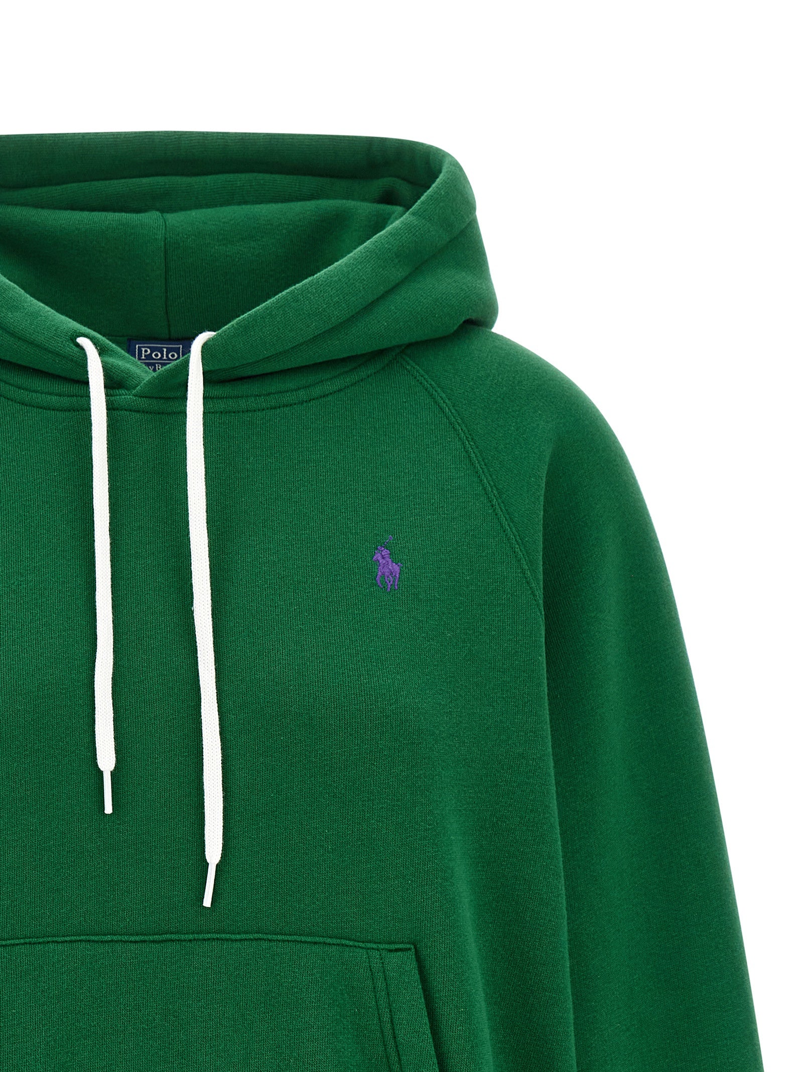 Sweatshirt Hoodie by Polo Ralph Lauren for women in cotton polyester bicolour & green features an avant-garde silhouette, showcasing a sophisticated hooded neckline and detail for a truly avant-garde finish.