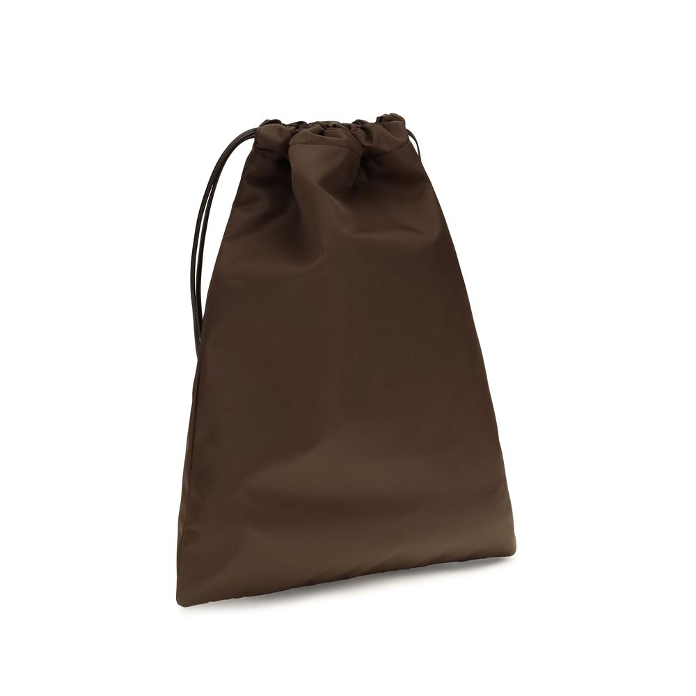 Prada Polyamide Leather Small Crossbody Clutch Handbag - Brown