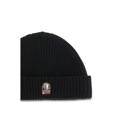 Beanie Hat by Parajumpers for men in merino wool black features a athleisure-luxe silhouette, artfully capturing the essence of the athleisure-luxe Merino Wool Beanie Hat design for a sophisticated look.