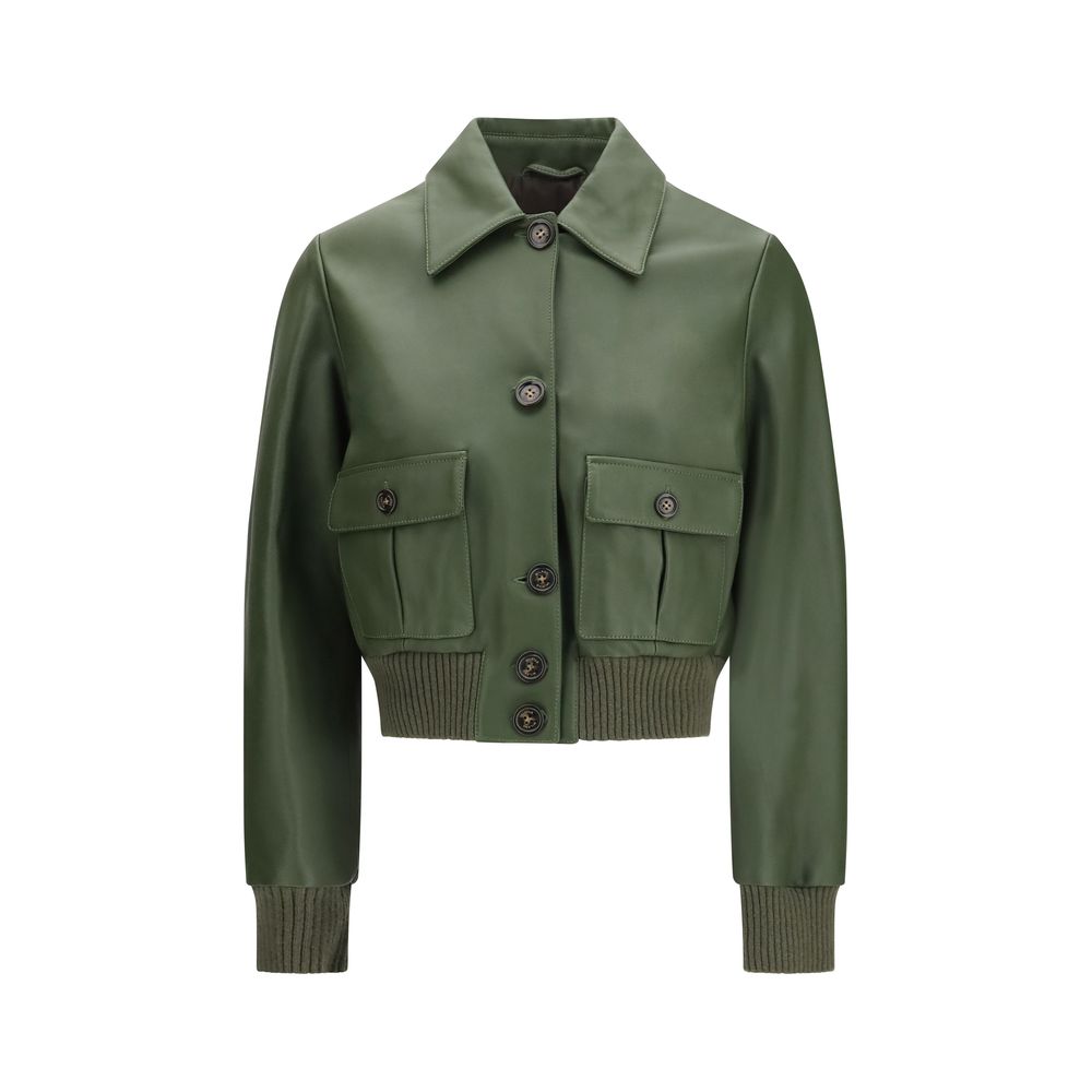 Jacket by Valstar for women in nappa leather bicolour presents a impeccable silhouette, showcasing distinct pockets and a impeccable for a sophisticated finish.