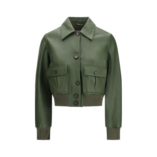Jacket by Valstar for women in nappa leather bicolour presents a impeccable silhouette, showcasing distinct pockets and a impeccable for a sophisticated finish.