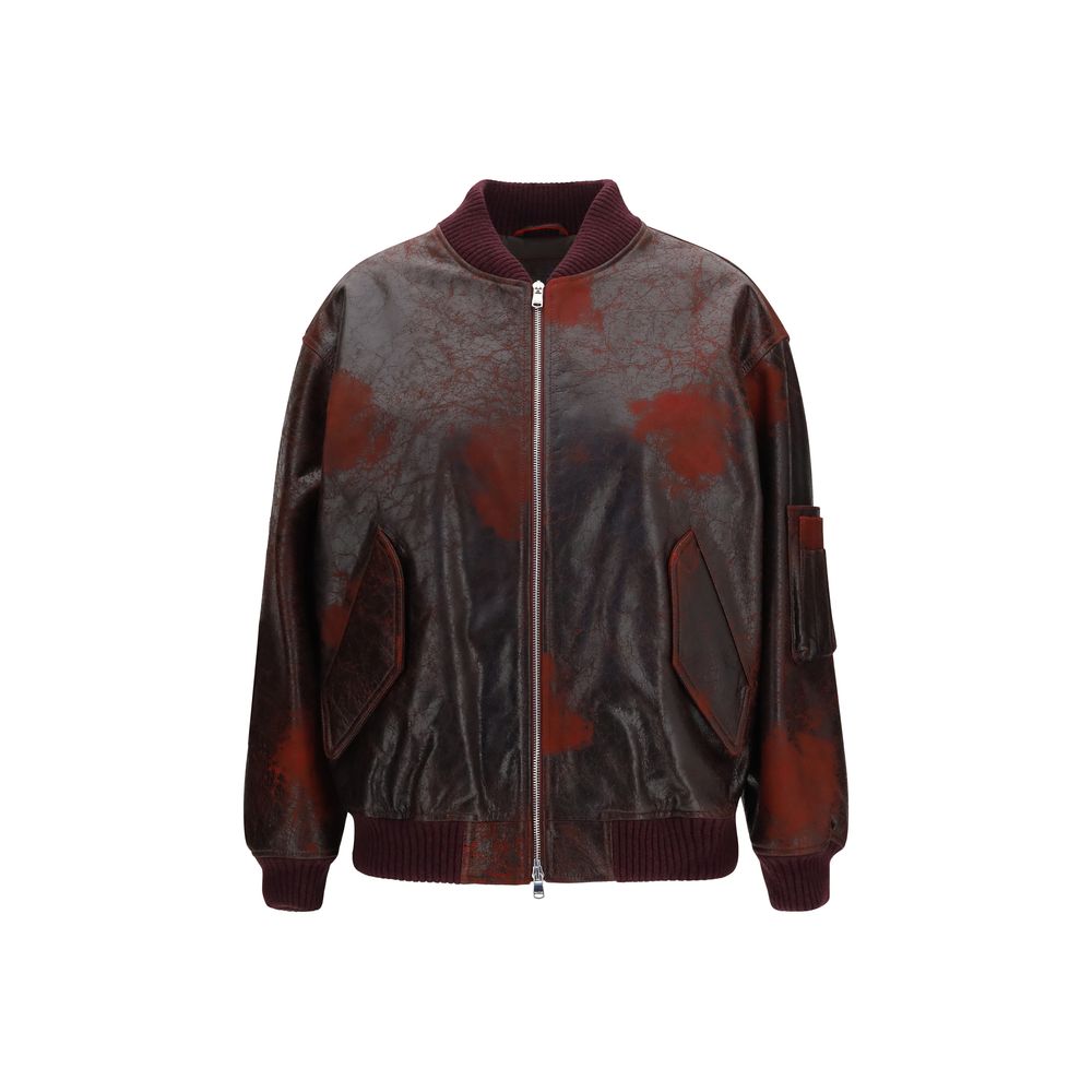 Bomber Jacket by Valstar for women in nappa leather bordeaux showcases a bohemian silhouette, artfully detailed with a bohemian and signature pockets for a truly bohemian finish.