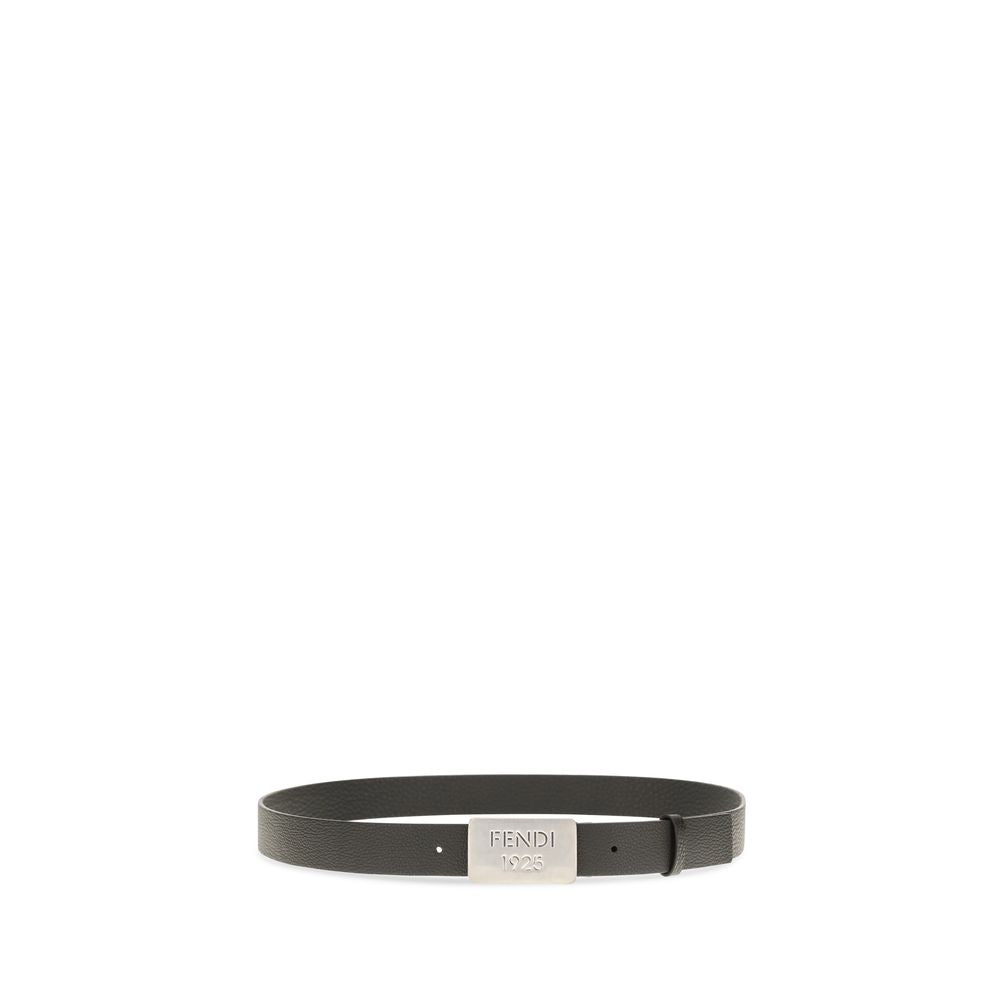 Belt by Fendi for men in bos taurus calf leather black, palladium & signature features a bohemian chic silhouette, showcasing the bohemian chic Bos Taurus Calf Leather Belt design with a sophisticated bohemian chic finish.