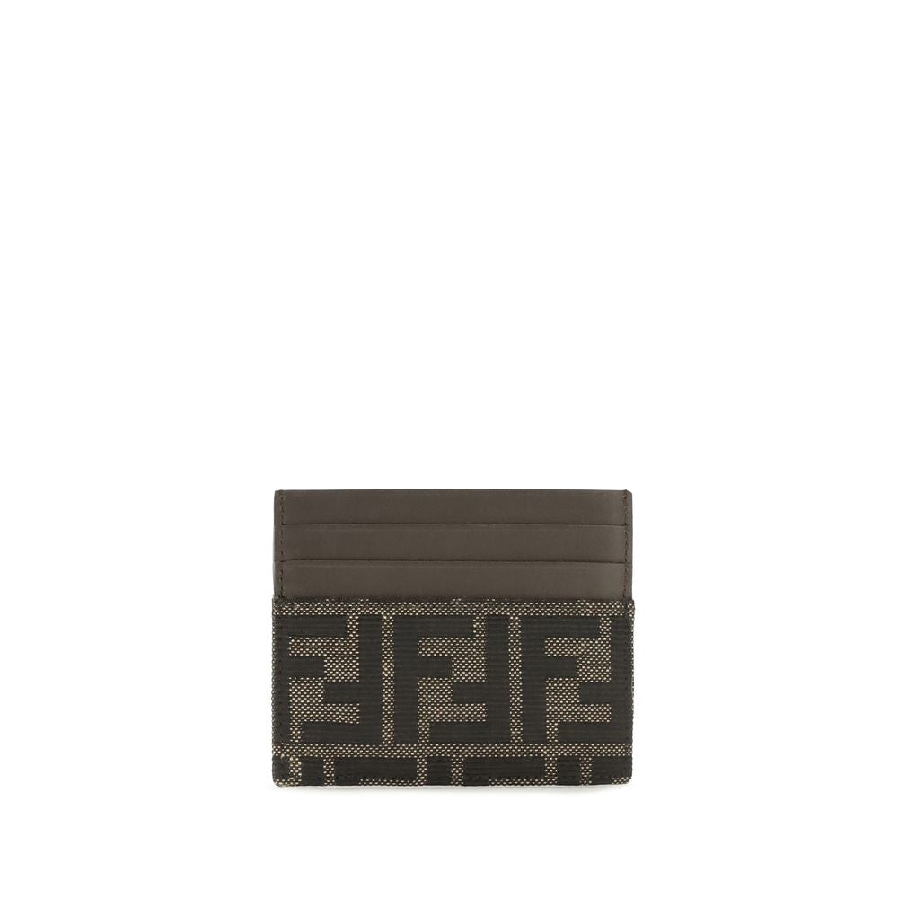 Cardholder Wallet by Fendi for men in polyester cotton & calf leather brown, jacquard & signature features a sleek silhouette, showcasing the sleek Polyester Cotton & Calf Leather Cardholder Wallet design with sophisticated card-organization compact-design for a premium look.