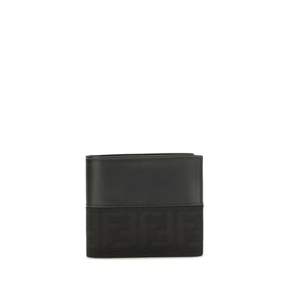 Cardholder Wallet by Fendi for men in bos taurus calf leather black & jacquard presents a refined silhouette, artfully capturing the essence of the Bos Taurus Calf Leather Cardholder Wallet design with sophisticated card-organization bifold for a refined look.