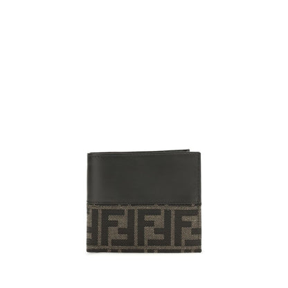 Cardholder Wallet by Fendi for men in bos taurus calf leather brown & jacquard presents a streamlined silhouette, showcasing the sophisticated design of the Bos Taurus Calf Leather Cardholder Wallet collection with functional card-organization bifold.