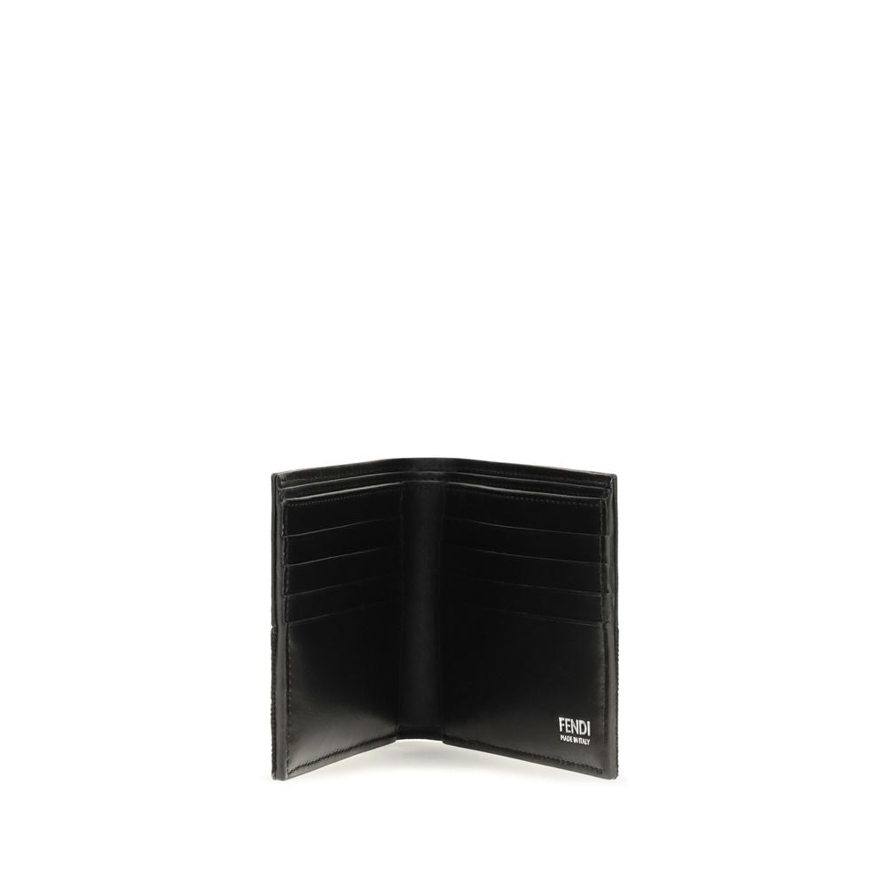 Cardholder Wallet by Fendi for men in bos taurus calf leather black & jacquard showcases a distinguished silhouette, artfully capturing the essence of the distinguished Bos Taurus Calf Leather Cardholder Wallet design with functional card-organization bifold.