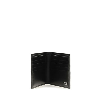 Cardholder Wallet by Fendi for men in bos taurus calf leather black & jacquard showcases a distinguished silhouette, artfully capturing the essence of the distinguished Bos Taurus Calf Leather Cardholder Wallet design with functional card-organization bifold.
