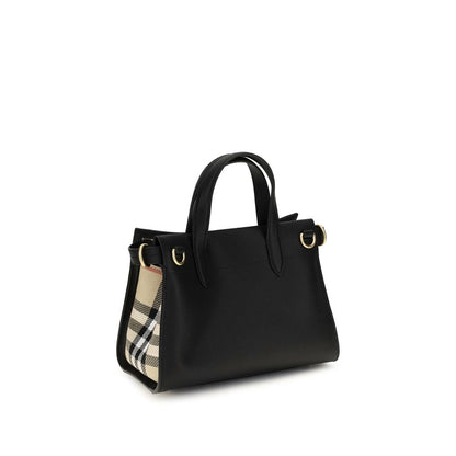 Mini Handbag by Burberry for women in polyester cotton & calf leather beige, black, sand & signature features a contemporary silhouette, showcasing a secure , ample , and contemporary handle for a sophisticated look.
