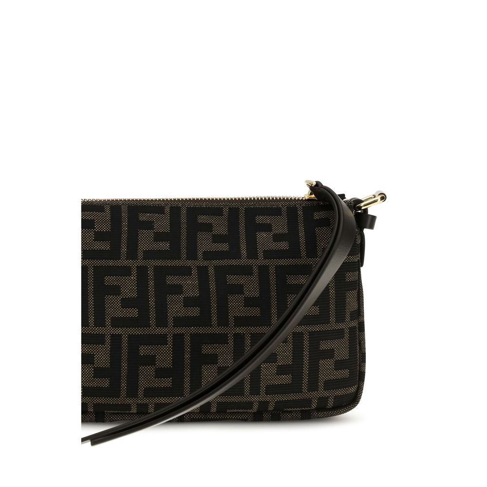 Shoulder Bag by Fendi for women in cotton polyester & calfskin leather brown, jacquard & monogram features a distinguished silhouette, showcasing a secure zipper and distinguished with versatile shoulder-strap, adjustable-strap & handle for a distinguished finish.