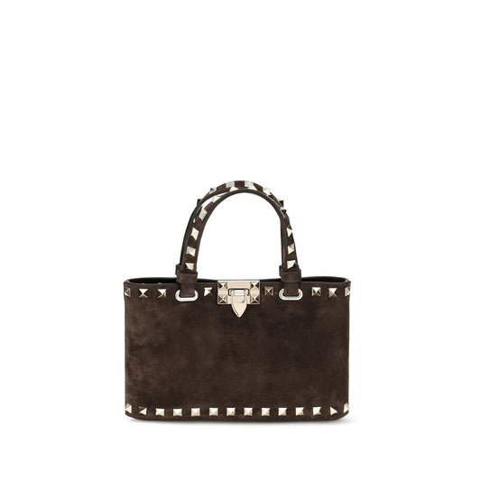 Mini Shopper Handbag by Valentino Garavani for women in bos taurus calf suede leather brown presents a ornamental silhouette, showcasing a secure hook, ample , and versatile handle for a ornamental finish.