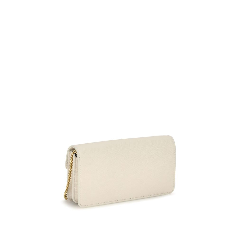 Cardholder Wallet by Valentino Garavani for women in bos taurus calfskin nappa leather white & signature showcases a enchanting silhouette, artfully detailed with the signature style of the V Logo Bos Taurus Calfskin Nappa Leather Cardholder Wallet and functional card-organization chain.