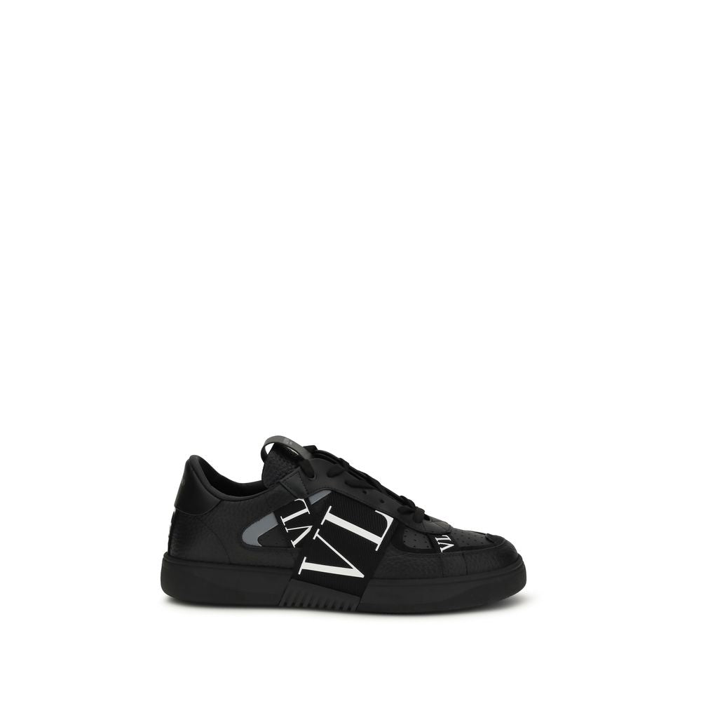Athletic Sneakers by Valentino Garavani for men in bos taurus calfskin leather black features an timeless silhouette from the Men's Low Top Bos Taurus Calfskin Leather Athletic Sneakers collection, showcasing a timeless low-top style for a timeless look.