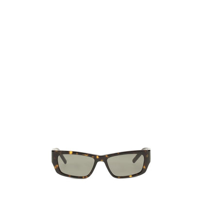 Sunglasses by Saint Laurent for women in bos taurus calfskin leather brown features a contemporary silhouette, showcasing a contemporary in brown coloured frame with high-performance .