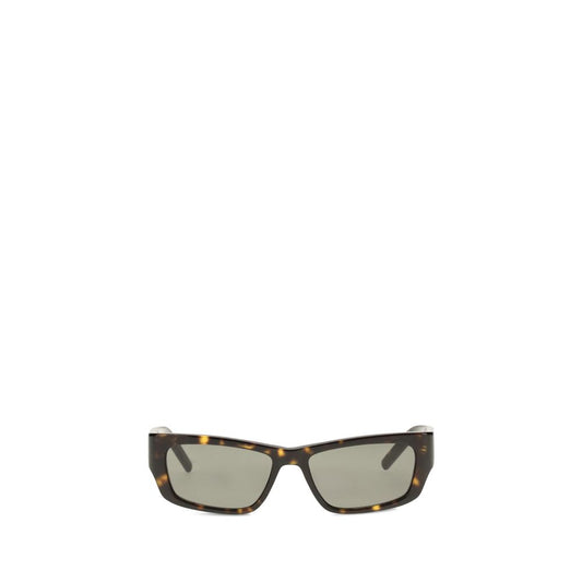 Sunglasses by Saint Laurent for women in bos taurus calfskin leather brown features a contemporary silhouette, showcasing a contemporary in brown coloured frame with high-performance .