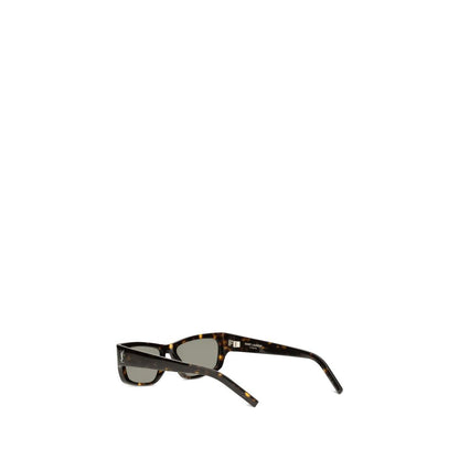 Sunglasses by Saint Laurent for women in bos taurus calfskin leather and brown featuring an stylish with a sophisticated brown coloured frame finish and high-performance .