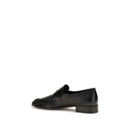The Row Black Calf Leather Bos Taurus Slip-On Loafers
