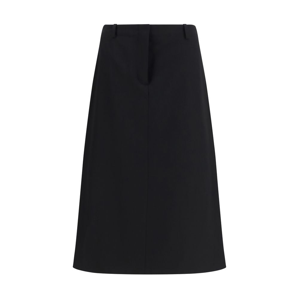 Skirt by Fendi for women in wool black features a captivating silhouette, showcasing the captivating De Poudre Women's Flared Wool Midi Skirt design with a sophisticated midi for a captivating look.