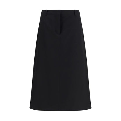 Skirt by Fendi for women in wool black features a captivating silhouette, showcasing the captivating De Poudre Women's Flared Wool Midi Skirt design with a sophisticated midi for a captivating look.