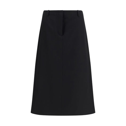 Skirt by Fendi for women in wool black features a captivating silhouette, showcasing the captivating De Poudre Women's Flared Wool Midi Skirt design with a sophisticated midi for a captivating look.