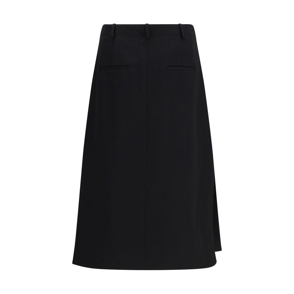 Skirt by Fendi for women in wool black showcases a dramatic silhouette, artfully capturing the essence of the De Poudre Women's Flared Wool Midi Skirt in a dramatic midi cut for a refined look.