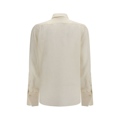 Shirt by Fendi for women in silk beige, pearl, patterned, chevron & jacquard showcases a sublime silhouette, artfully detailed with a sublime and for a sophisticated, sublime finish.