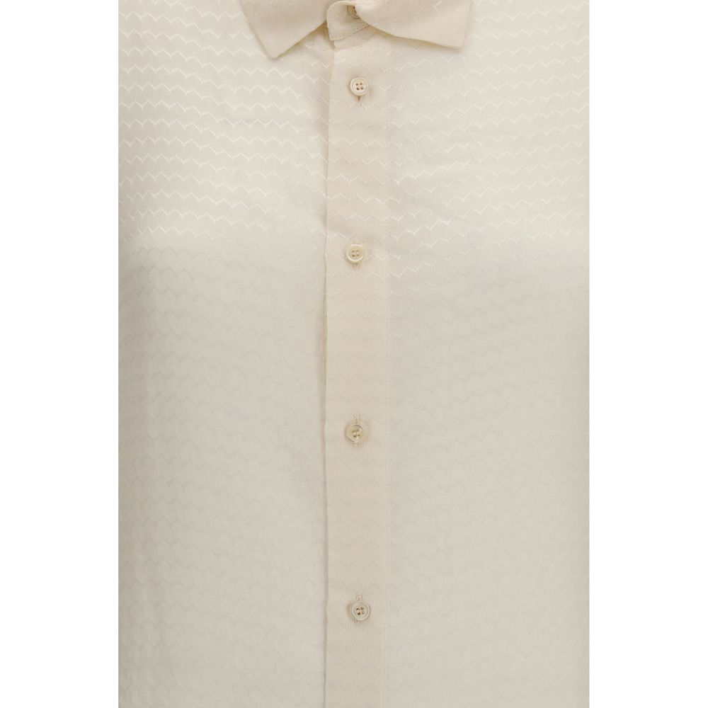 Shirt by Fendi for women in beige, pearl, patterned, chevron & jacquard showcases a sleek silhouette, elegantly detailed with a sleek and for a sleek finish.
